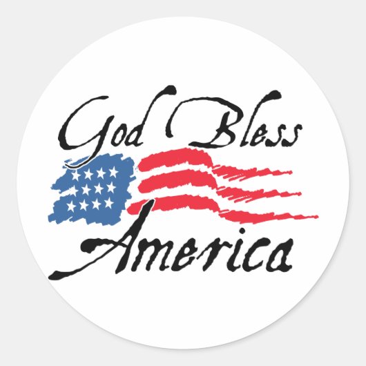 GodBlessAmerica_v2 Ronde Sticker (Voorkant)