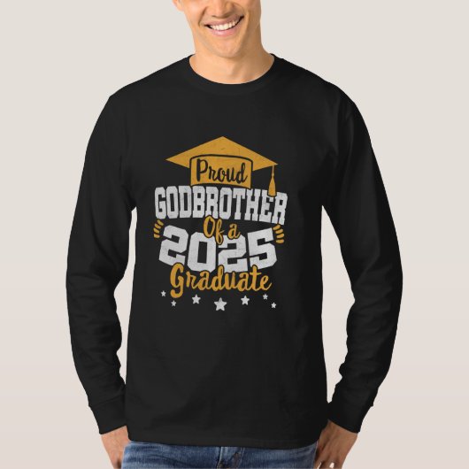 Godbrother of a 2025 Afstuderen Class Senior Gradu T-shirt (Voorkant)