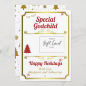 Godchild Christmas Gift Kaart Houder (Voorkant / Achterkant)