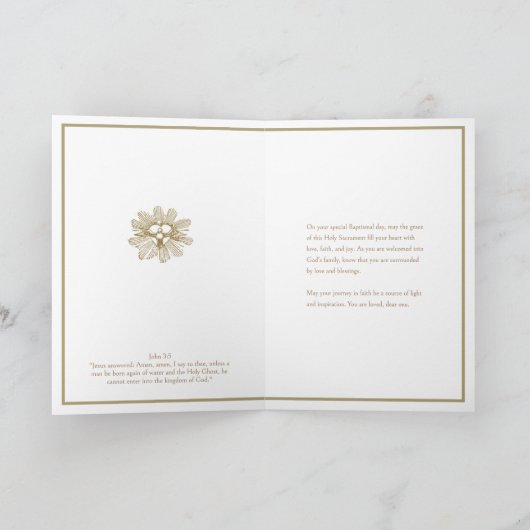 Godchild Doopsel doopouders Bloemen Kaart (Binnen)