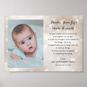 Godchild Foto Godparent Poem op Gold Stars Poster