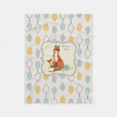 Godchild Gift Idea Personalized Fox Blanket Fleece Deken (Voorkant)