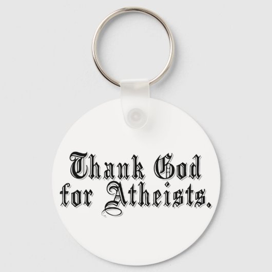 Goddank ben ik een atheïst sleutelhanger (Voorkant)