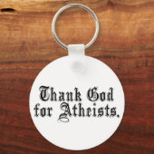 Goddank ben ik een atheïst sleutelhanger (Voorkant)