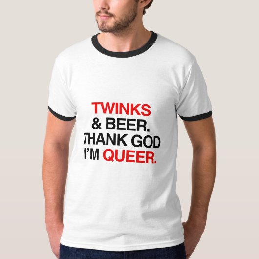 Goddank dat ik queer ben t-shirt (Voorkant)