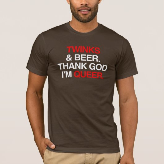 Goddank dat ik queer ben t-shirt (Voorkant)