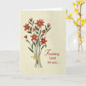 Goddank voor je Red Flower Bouquet met Natural Kaart (Gele Bloem)