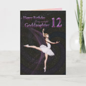 Goddaughter age 12, a ballerina birthday card kaart (Voorkant)