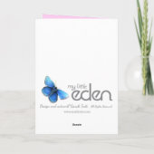 Goddaughter ballerina verjaardagskaart paarse leef kaart (Achterkant)