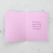 Goddaughter ballerina verjaardagskaart paarse leef kaart (Binnen)