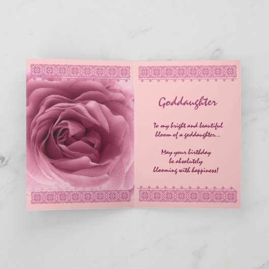 GODDAUGHTER Birthday - Roze roze roze en ongerijmd Kaart (Binnen)