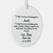 Goddaughter Gift, doop Keepsake Keramisch Ornament (Rechts)