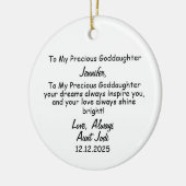 Goddaughter Gift, doop Keepsake Keramisch Ornament (Links)
