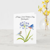 Goddaughter Happy First Mother’s Day Bluebird  Kaart (Gele Bloem)