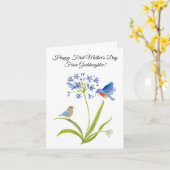 Goddaughter Happy First Mother’s Day Bluebird Kaart (Gele Bloem)