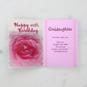 GODDAUGHTER - Happy xixx Birthday - Roze Rose Kaart (Binnen)