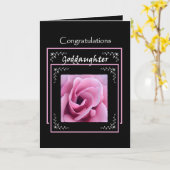 GoDDAUGHTER Weddenschap gefeliciteerd roze Rose Kaart (Gele Bloem)