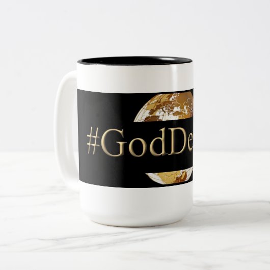 #GODDEEPER (TM) Black 15 oz Two-Tone Mok (Voorkant links)