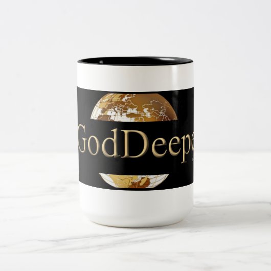#GODDEEPER (TM) Black 15 oz Two-Tone Mok (Center)