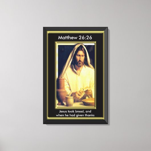 Goddelijk Avondmaal: Brood breken met Jezus Canvas Afdruk (Voorkant)