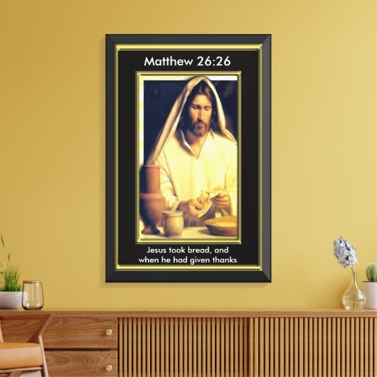 Goddelijk Avondmaal: Brood breken met Jezus Canvas Afdruk (Insitu (Woonkamer))