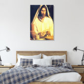 Goddelijk Avondmaal: Brood breken met Jezus Canvas Afdruk (Insitu (Slaapkamer))