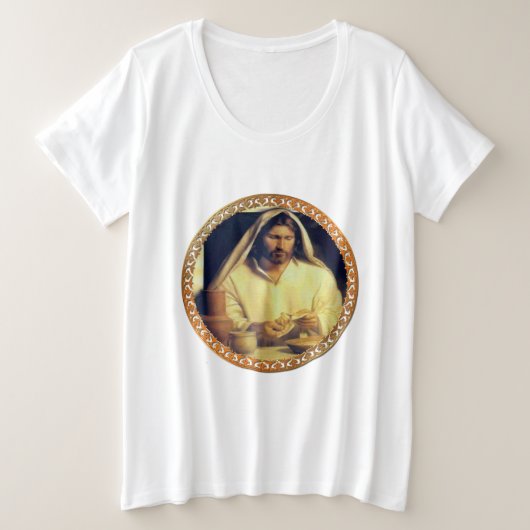 Goddelijk Avondmaal: Brood breken met Jezus Grote Maat T-shirt (Design voorkant)