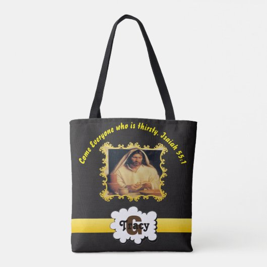 Goddelijk Avondmaal: Brood breken met Jezus Tote Bag (Achterkant)