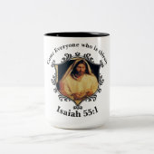 Goddelijk Avondmaal: Brood breken met Jezus Tweekleurige Koffiemok (Center)