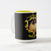 Goddelijk Avondmaal: Brood breken met Jezus Tweekleurige Koffiemok (Voorkant links)