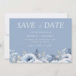 Goddelijk Blauwe Prachtige Bloemige Bruiloft Save The Date