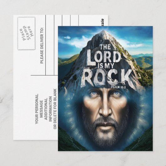 Goddelijk Geloof: De Heer is mijn rots Briefkaart (Voorkant / Achterkant)