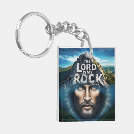 Goddelijk Geloof: De Heer is mijn rots Sleutelhanger (Voorkant Links)