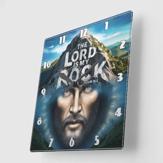 Goddelijk Geloof: De Heer is mijn rots Vierkante Klok (Hoek)