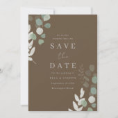 Goddelijk groen Elegante bruiloft Save The Date (Voorkant)