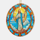 Goddelijk Jezus Glas in lood Kerst Keramisch Ornament (Links)