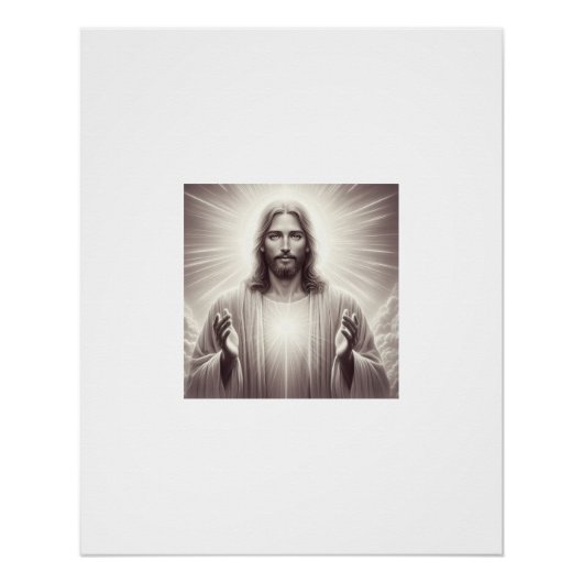 Goddelijk licht: een portret van Jezus Christus Perfect Poster (Voorkant)