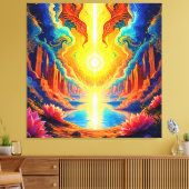 Goddelijk Licht Stad Ontwaken Canvas Afdruk (Insitu (Woonkamer))
