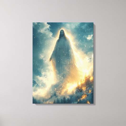 Goddelijk licht - Waterverf van Jezus Canvas Afdruk (Voorkant)