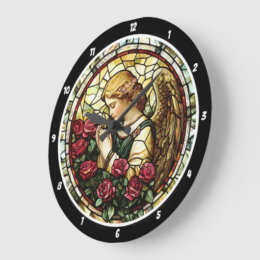 Goddelijk Roos Gebed Glas in lood Engel Grote Klok (Hoek)