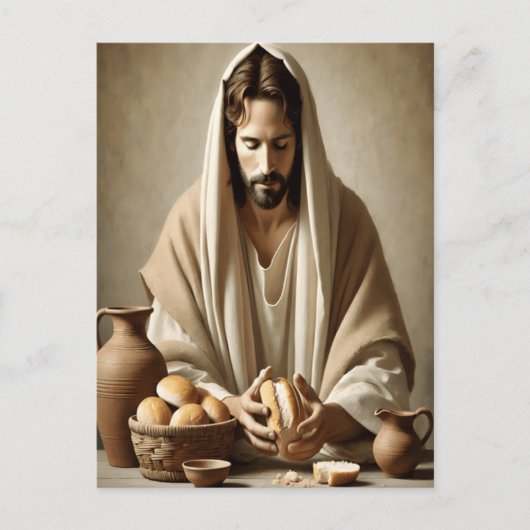 Goddelijk Sacrament: Jezus breekt het brood Briefkaart (Voorkant)