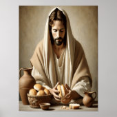 Goddelijk Sacrament: Jezus breekt het brood Poster (Voorkant)
