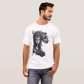 Goddelijk: Shiva Charcoal Art T-shirt (Voorkant volledig)