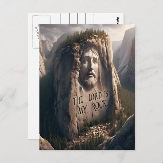Goddelijk standbeeld: De Heer is mijn rots Briefkaart (Voorkant / Achterkant)