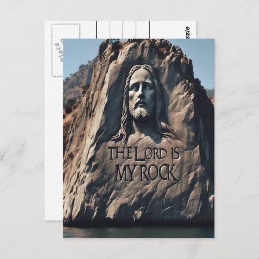 Goddelijk standbeeld: De Heer is mijn rots Briefkaart (Voorkant / Achterkant)