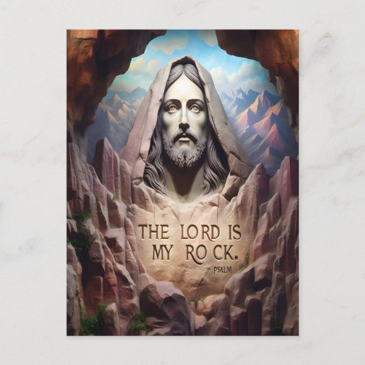 Goddelijk standbeeld: De Heer is mijn rots Briefkaart (Voorkant)