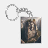 Goddelijk standbeeld: De Heer is mijn rots Sleutelhanger (Voorkant Links)