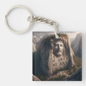 Goddelijk standbeeld: De Heer is mijn rots Sleutelhanger (Voorkant)