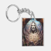 Goddelijk standbeeld: De Heer is mijn rots Sleutelhanger (Voorkant Links)