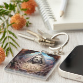 Goddelijk standbeeld: De Heer is mijn rots Sleutelhanger (Voorkant Rechts)